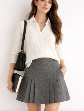 LOFT Pleated Mini Skirt Size 6 Preppy Academia Schoolgirl Office NWT